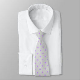 Gravata Laço cinzento com os pontos do roxo da polca