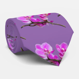 Gravata Laço cor-de-rosa das flores da orquídea