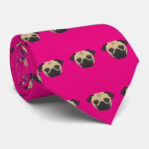 Gravata Laço cor-de-rosa do Pug