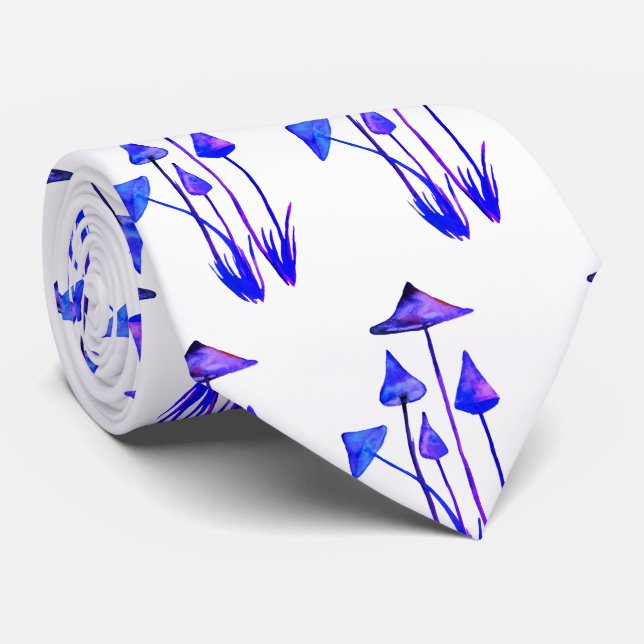 Gravata Laço da arte da aguarela dos cogumelos (Rolled)
