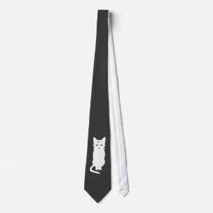 Gravata Laço de Frankenkitty -- Branco no cinza o mais