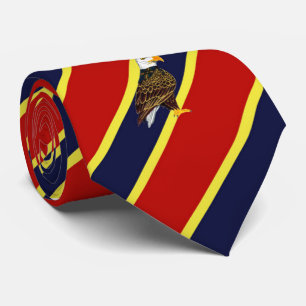 Gravata Laço de vestido listrado de Eagle do crachá de