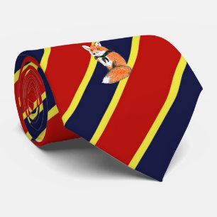 Gravata Laço de vestido listrado do Fox do crachá de