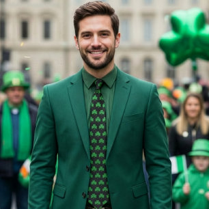 Gravata Laço do trevo do dia de St Patrick, verde no pret