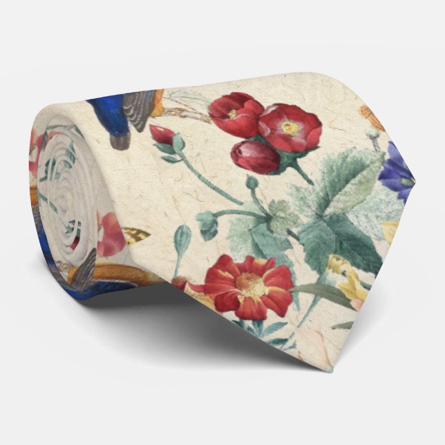 Gravata Laço floral animal de Redoute dos pássaros do (Rolled)