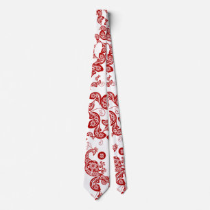 Gravata Laço floral vermelho oriental do teste padrão de