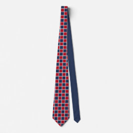 Gravata Laço geométrico do pescoço do cubo vermelho e azul