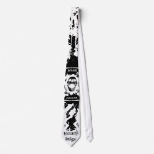 Gravata Laço invertido do crânio Splatter branco no pret