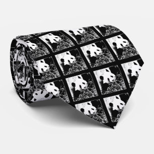 Gravata Laço, preto da panda gigante do pop art & branco