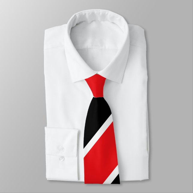 Gravata Laço regimental preto e branco vermelho da listra (Amarrado)