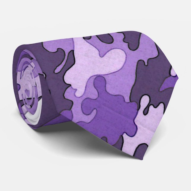 Gravata Laço roxo de Camo (Rolled)