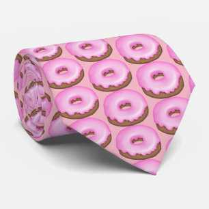 Gravata Laço telhado rosquinha congelado cor-de-rosa da