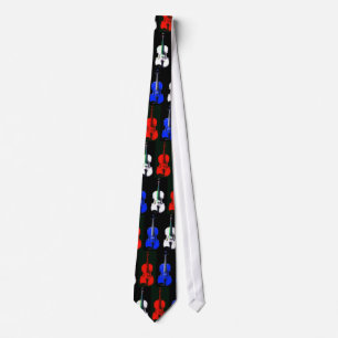 Gravata Laço vermelho, branco e azul do violino -