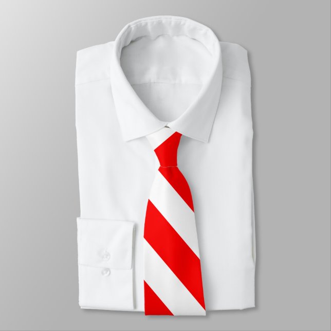 Gravata Laço vermelho e branco da listra da universidade (Amarrado)