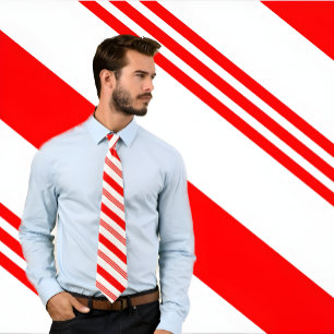 Gravata Laço vermelho e branco do bastão de doces