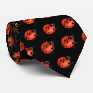 Gravata ladybug vermelho em preto