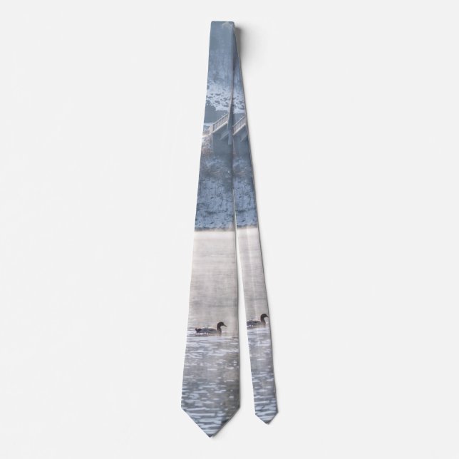 Gravata Lago Taneycomo Foggy Winter Fish Tie (Frente)