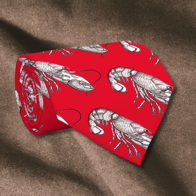Gravata Lagosta gráfica em vermelho (Criador carregado)