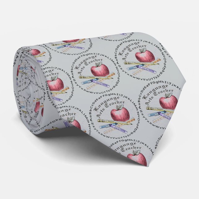 Gravata Language Arts Teacher tie (Rolled)