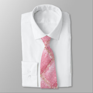 Gravata Lantejoulas Rosa Glam Harlequim