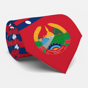 Gravata Lao Flag & Emblem, Bandeira do Laos