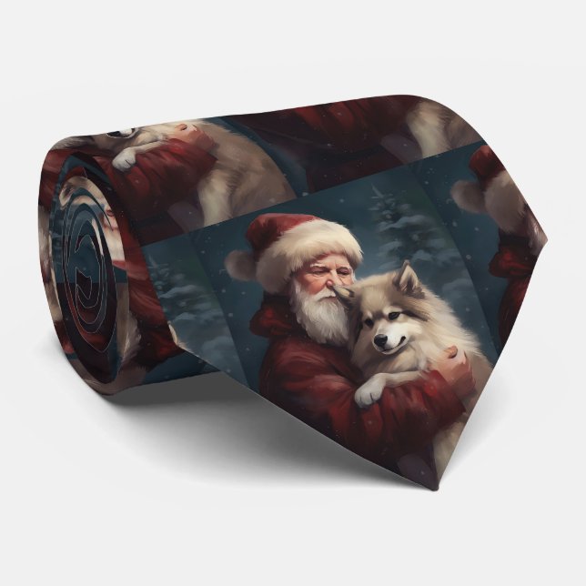 Gravata Lapphund Santa Claus Festivo (Rolled)