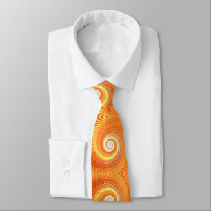 Gravata Laranja Artística Espiral Espiral, fratura modern