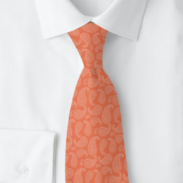 Gravata Laranja Coral Paisley