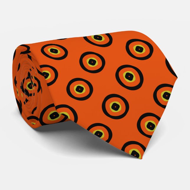 Gravata Laranja e Preto Elegantes (Rolled)