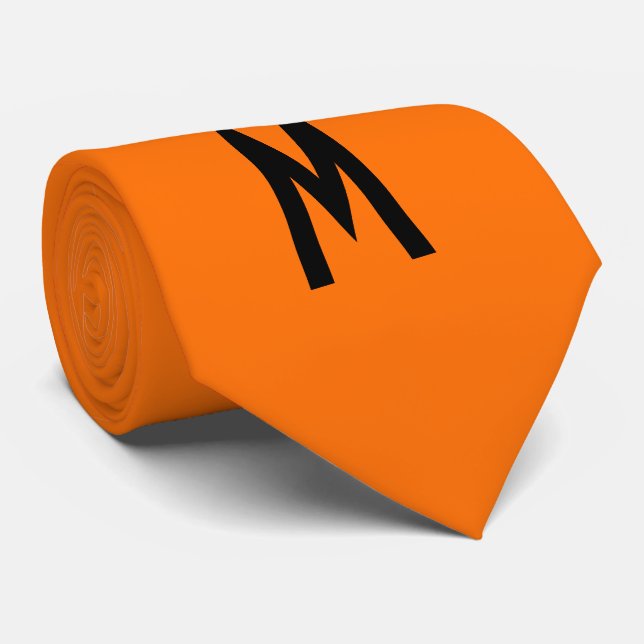 Gravata Laranja Fluorescente Neon Moderno Simples (Rolled)
