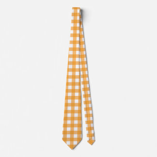 Gravata Laranja Gingham em Creme Suave e Apricot Quente