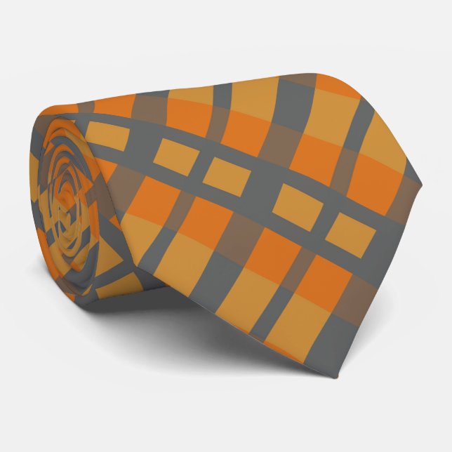 Gravata Laranja Mostarda Azul-Marinho Verde-água Listrado (Rolled)