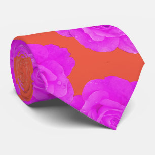 Gravata Laranja Rosa Roxo Floral Rosa Presente Favor Moder