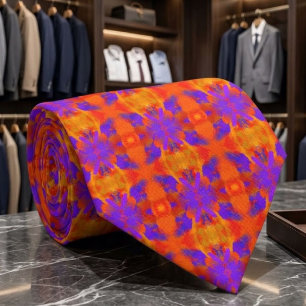 Gravata Laranja Roxo E Vermelho Design De Arte Gráfica Abs