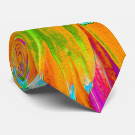 Gravata Laranja Tropical e Dália Rosa Quente