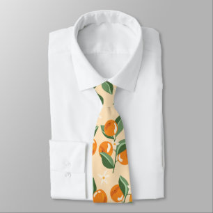 Gravata Laranjas Boho Natureza Frutas Verão Vintage