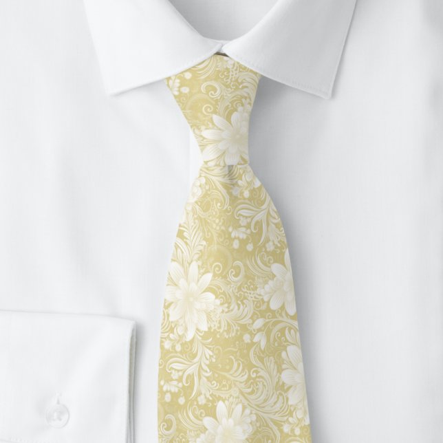 Gravata Latte Floral Batik (Criador carregado)