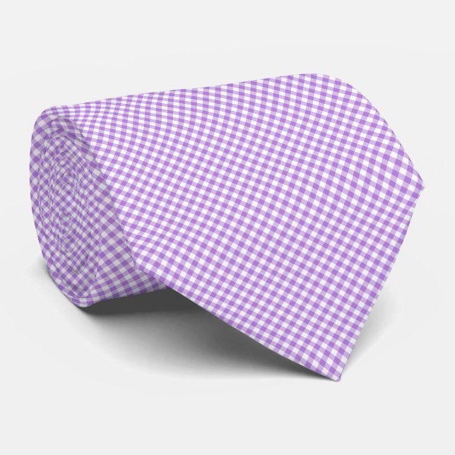 Gravata Lavanda Diagonal Gingham (Rolled)