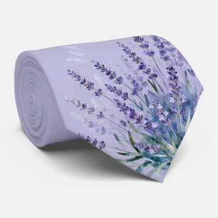 Gravata Lavanda em Aquarela Roxa Suave