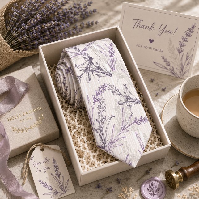 Gravata Lavanda Floral (Criador carregado)