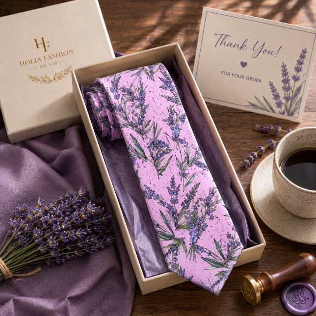 Gravata Lavanda Floral (Criador carregado)