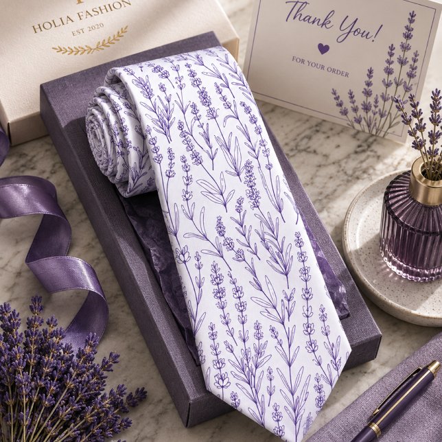 Gravata Lavanda Floral (Criador carregado)
