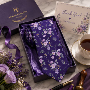 Gravata Lavanda Floral
