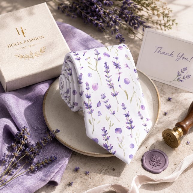 Gravata Lavanda Floral (Criador carregado)