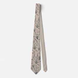 Gravata Lavender Botanical Pattern Necktie