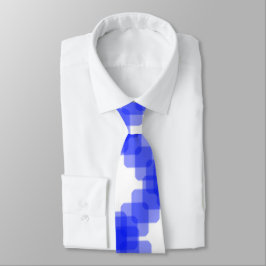 Gravata Layered True Blue Squared On White Pattern