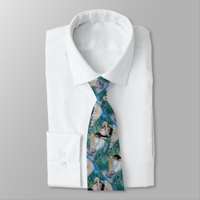 Gravata Le Printemps Manet Fine Art Painting Necktie (Amarrado)