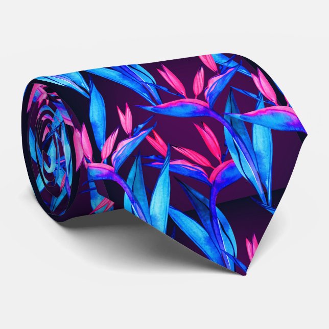 Gravata legal cor-de-rosa, folha tropical (Rolled)