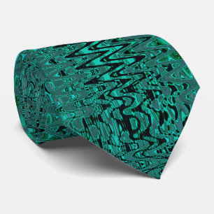 Gravata Legal ondas retrógradas de Abstrato preto e verde