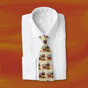 Gravata Leitura de guaxinins amarelo claro